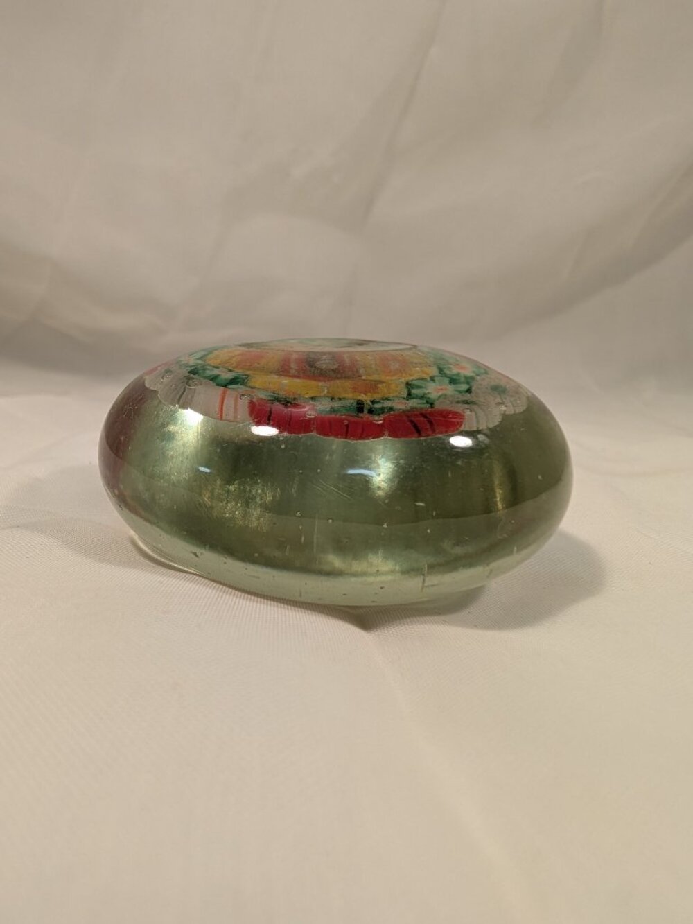 Vintage Millefiori Glass Paperweight Mid Century Murano Style Floral - Picture 8 of 8